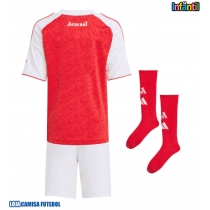Camisa de Futebol Arsenal Equipamento Principal Infantil 2025-26 Manga Curta (+ Calças curtas)